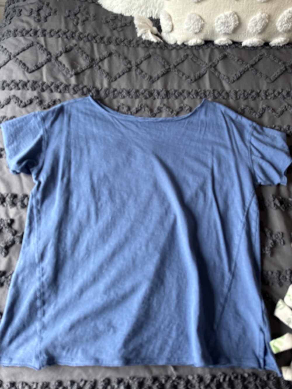 Basic Blue Short Sleeve Off the Shoulder Tee